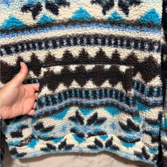 Aerie Blue and Black Patterned Turtleneck Sweater Size M - Picture 6 of 11
